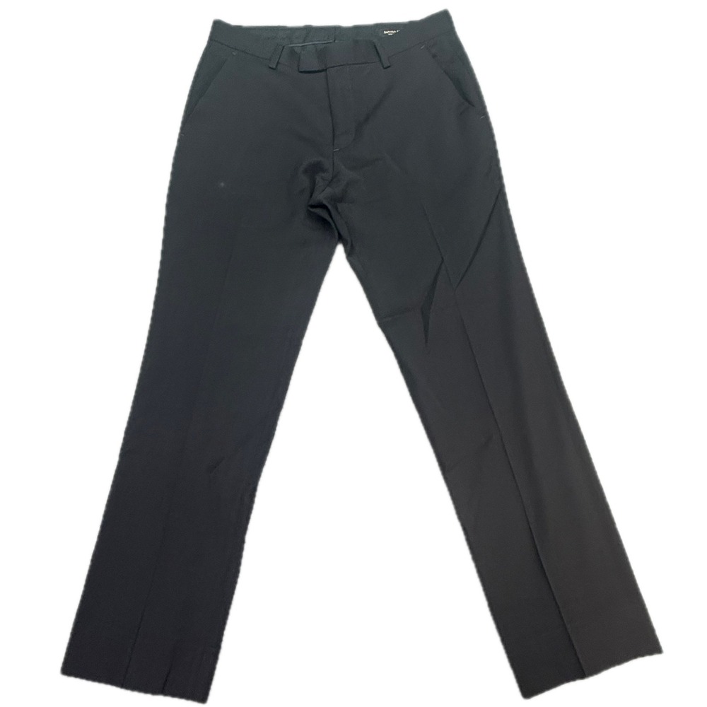 Banana Republic Dress Pants Mens 30x30 Black Tailored Slim Wool Trousers